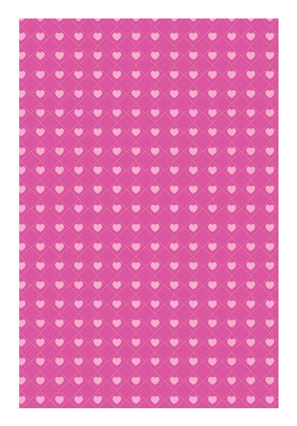 Seamless Hearts Square Stroke On Pink Art PosterGully Specials