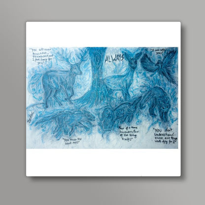 Harry Potter Patronus | Oil Pastel Art Square Art Prints