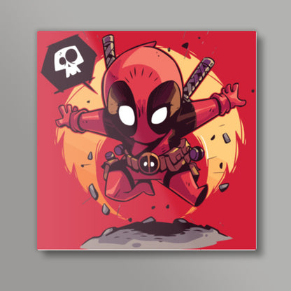 Deadpool Cartoon Square Art Prints