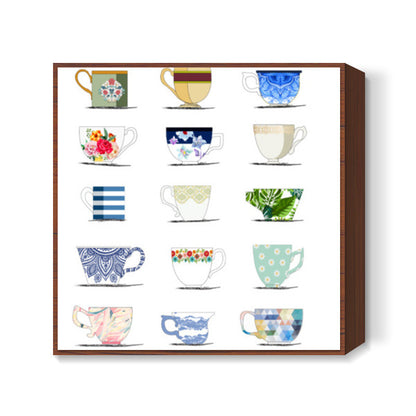 VINTAGE CUPS Square Art Prints