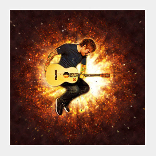 Square Art Prints, Ed Sheeran Fire Square Art Prints