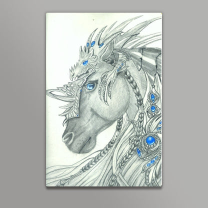 Fantasy horse pencil sketch Wall Art