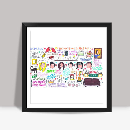 FRIENDS Doodle Square Art Prints