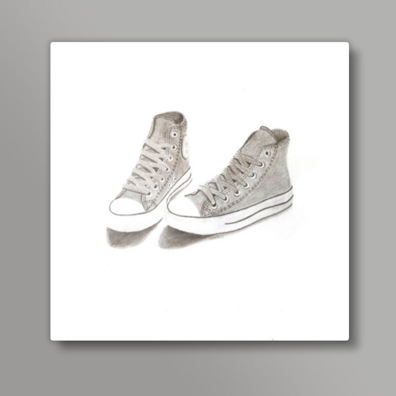 Converse Shoes Sketch  Square Art Prints