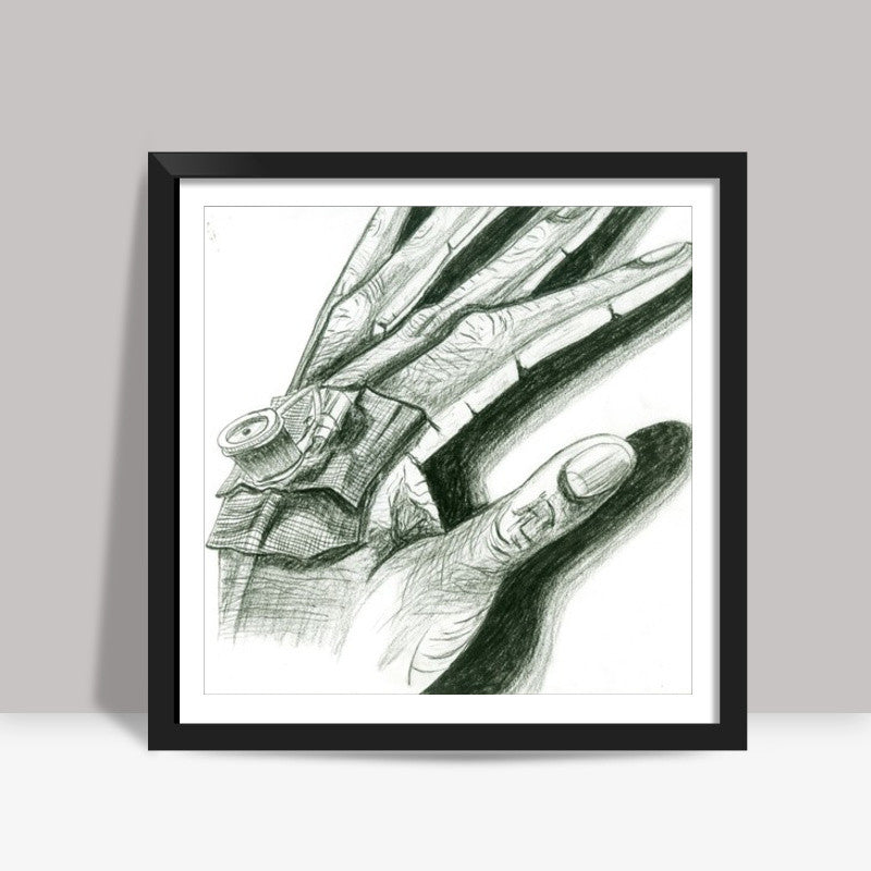 Hand full of hope Square Art Prints