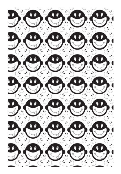 Monkey Tongue Out On Black And White Art PosterGully Specials