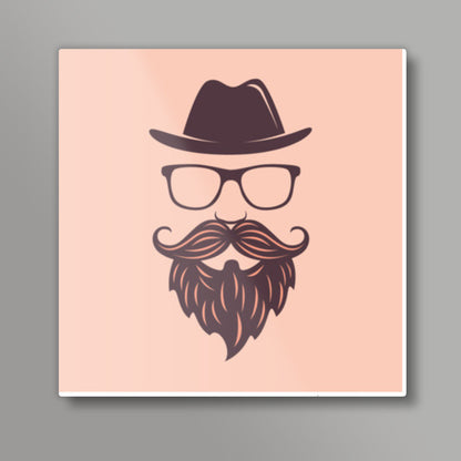 Beard Hipster Square Art Prints