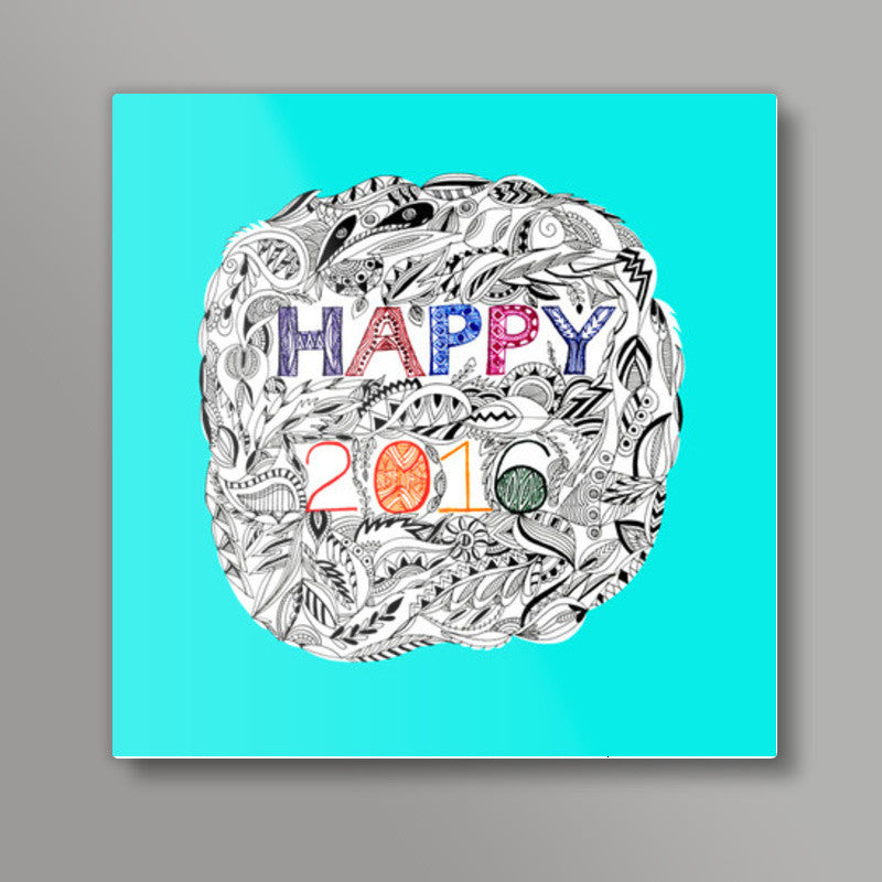 Happy 2016 Square Art Prints