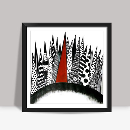 Patterned Spikes Square Art Prints