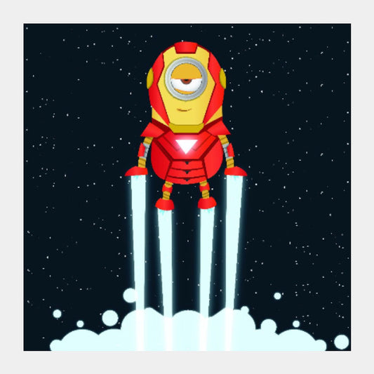 Square Art Prints, Minion Iron Man Artwork