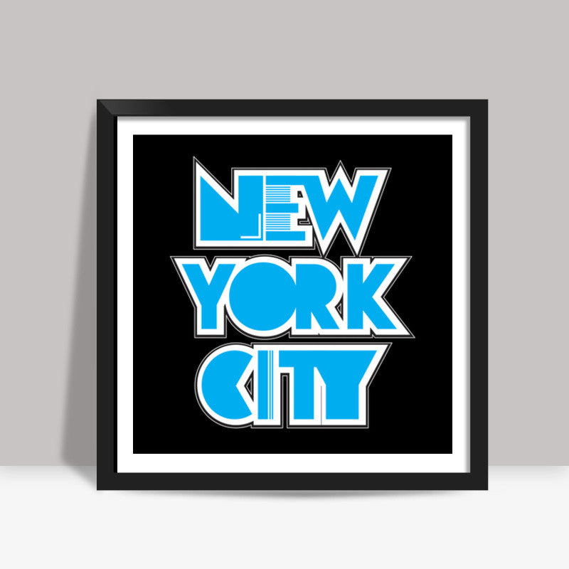 New York City blue  Square Art Prints