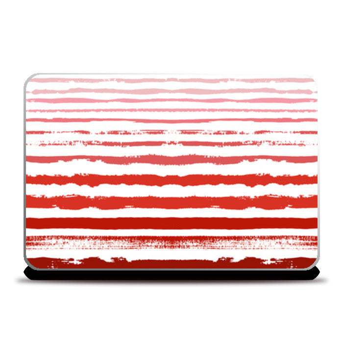 Uneven Red Stripes  Laptop Skins