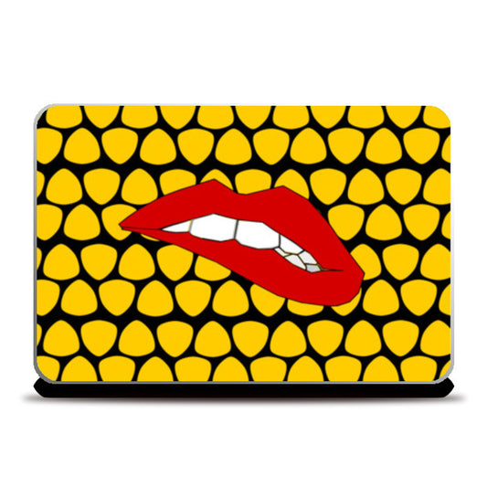 bite yellow  Laptop Skins