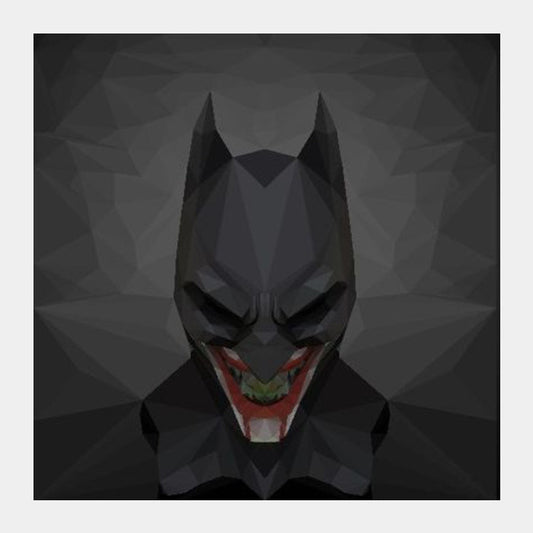 Square Art Prints, Batman Joker Polygonal Square Art Prints