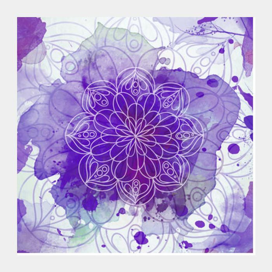 Purple Mandala Square Art Prints PosterGully Specials