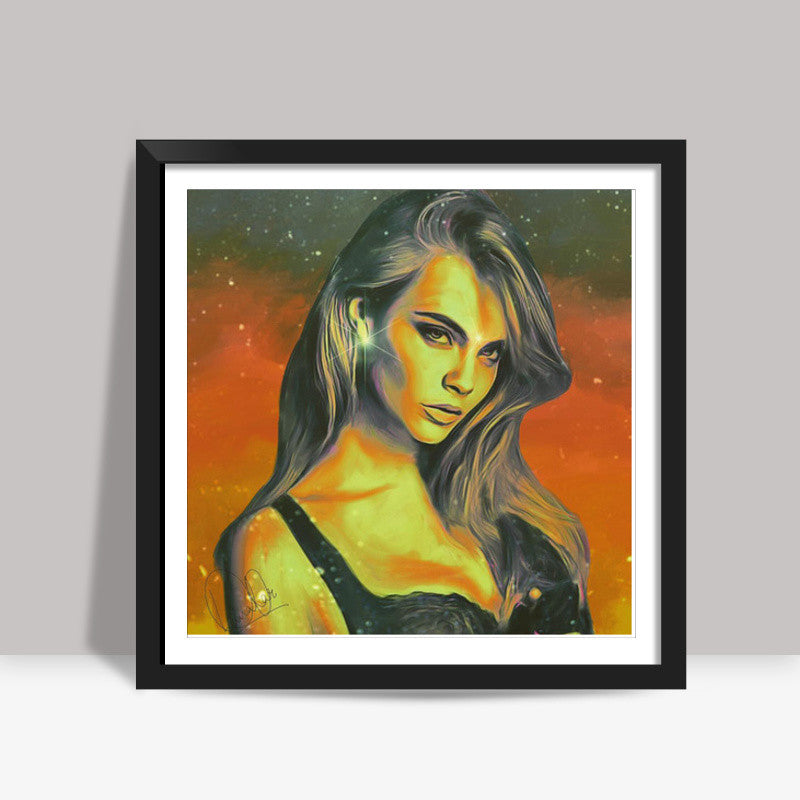 Cara Delevingne Square Art Prints