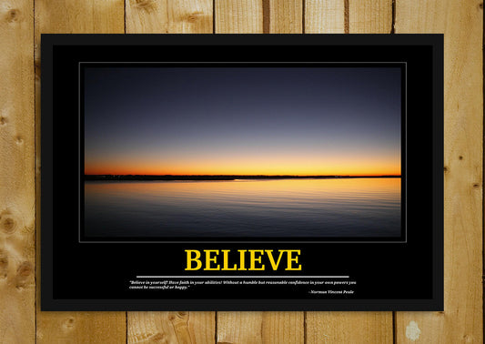 Glass Framed Posters, Believe Motivational Glass Framed Poster, - PosterGully - 1