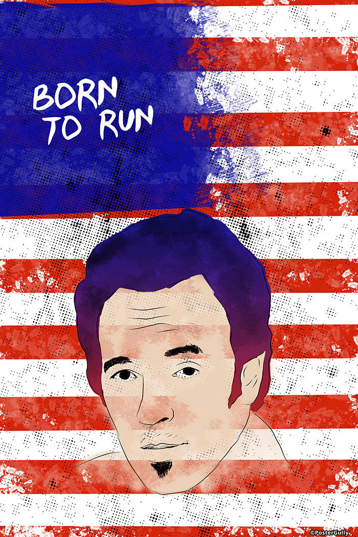 Brand New Designs, Born To Run Bruce Sprinsteen Artwork, - PosterGully - 1