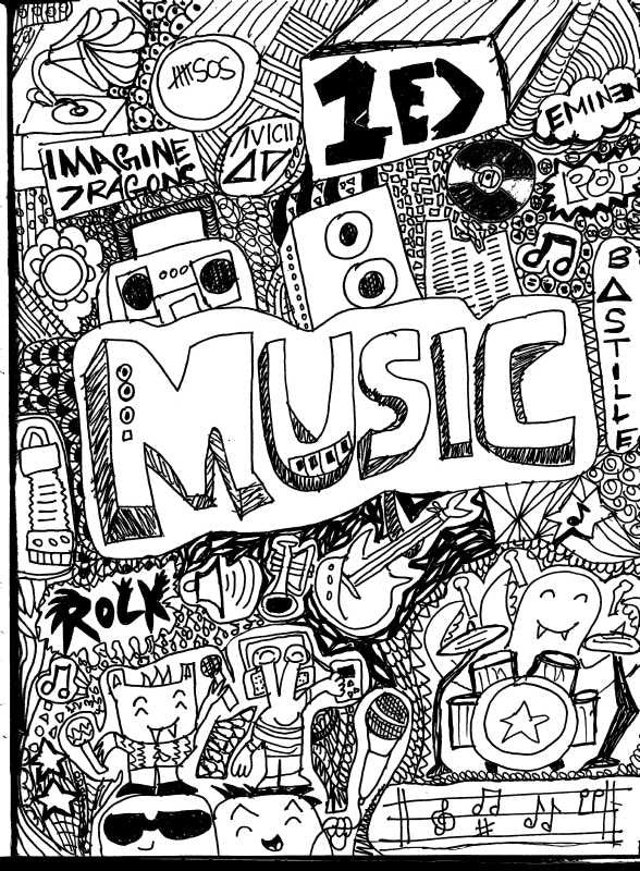 Wall Art, Music Doodle Artwork