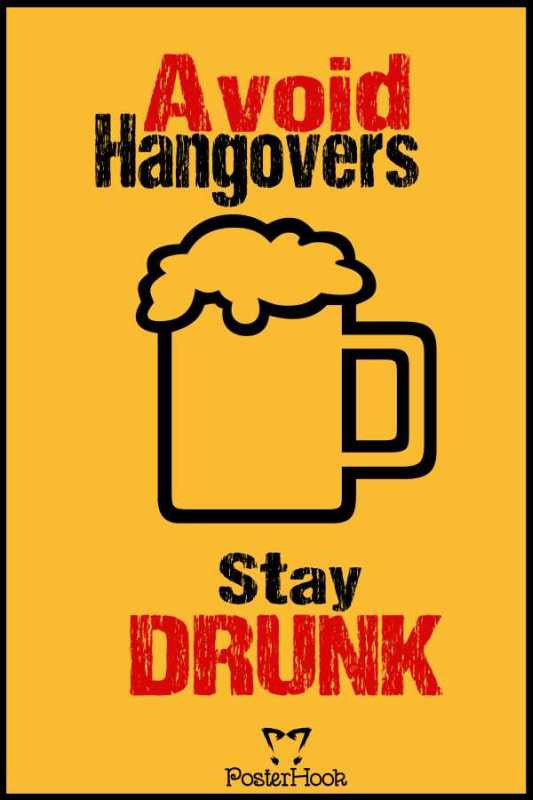 Avoid Hangovers Artwork| Buy High-Quality Posters and Framed Posters ...