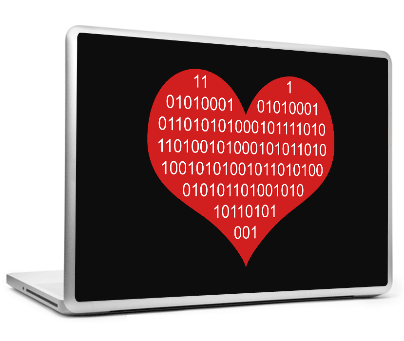 Laptop Skins, Binary Heart Laptop Skin, - PosterGully