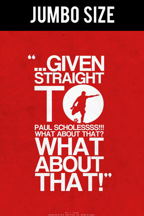 Jumbo Poster, Paul Scholes Scores | Minimal Football Art | Jumbo Poster, - PosterGully