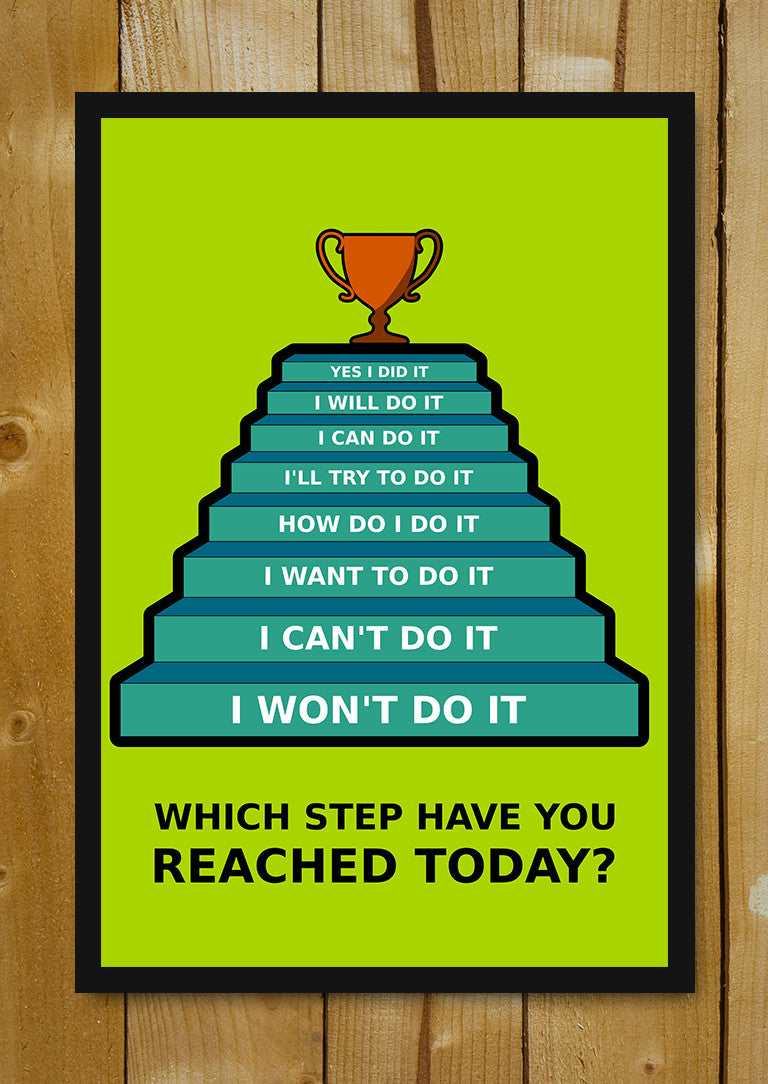 Glass Framed Posters, Success Steps Glass Framed Poster, - PosterGully - 1