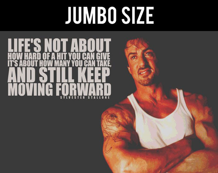 Jumbo Poster, Sylvester Stallone Quote | Keep Moving Forward | Jumbo Poster, - PosterGully