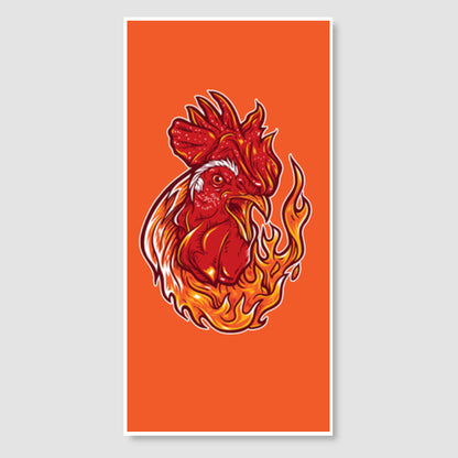 Rooster on fire Door Poster