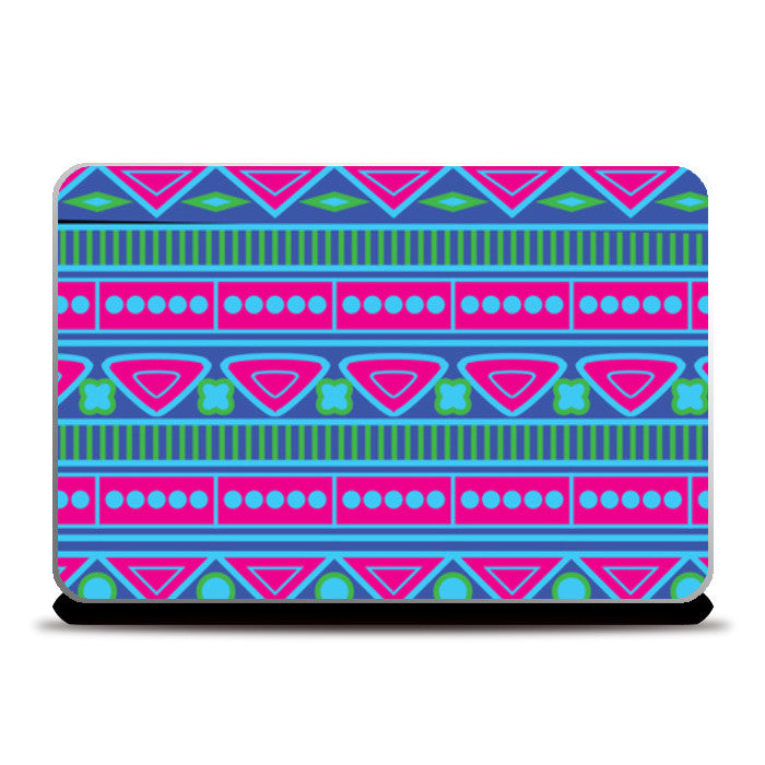 Geometric Pattern Blue Green Pink Laptop Skins