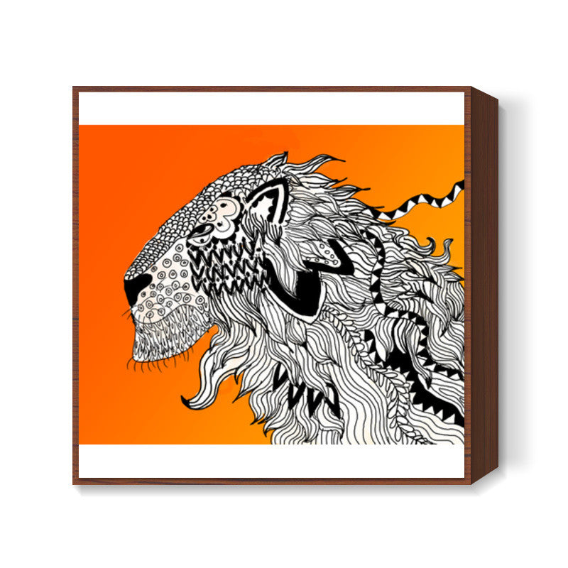 Majestic Lion Print Square Art Prints