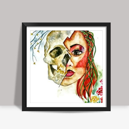 Illustration Art : we all have our dark side Square Art Prints