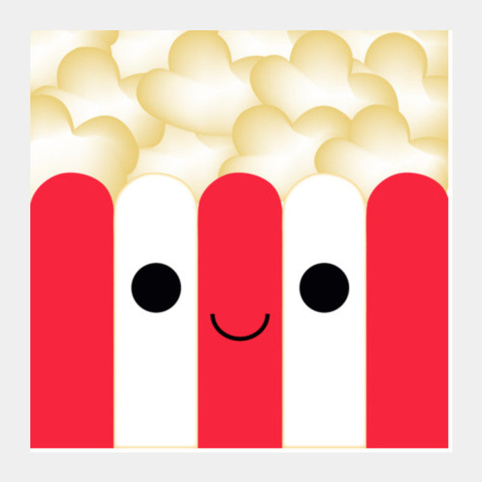 Popcorn Cuteness Square Art Prints