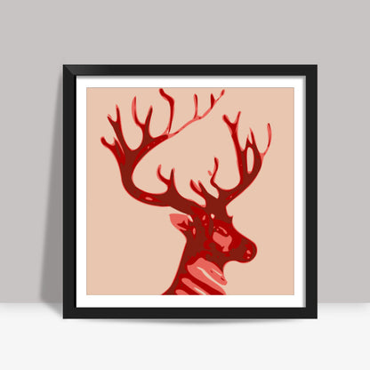 Abstract deer red Square Art