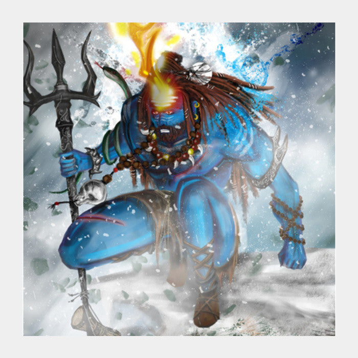 Fierce Shiva Square Art Prints