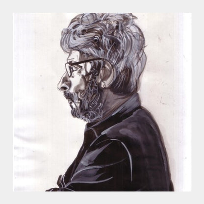 Sanjay Leela Bhansali is the man in black Square Art Prints