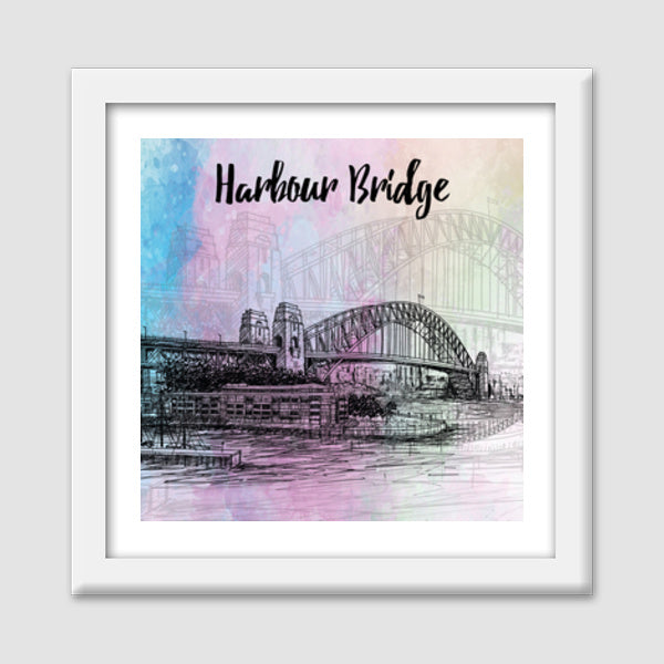 Sydney Harbour Bridge - Australia Premium Square Italian Wooden Frames