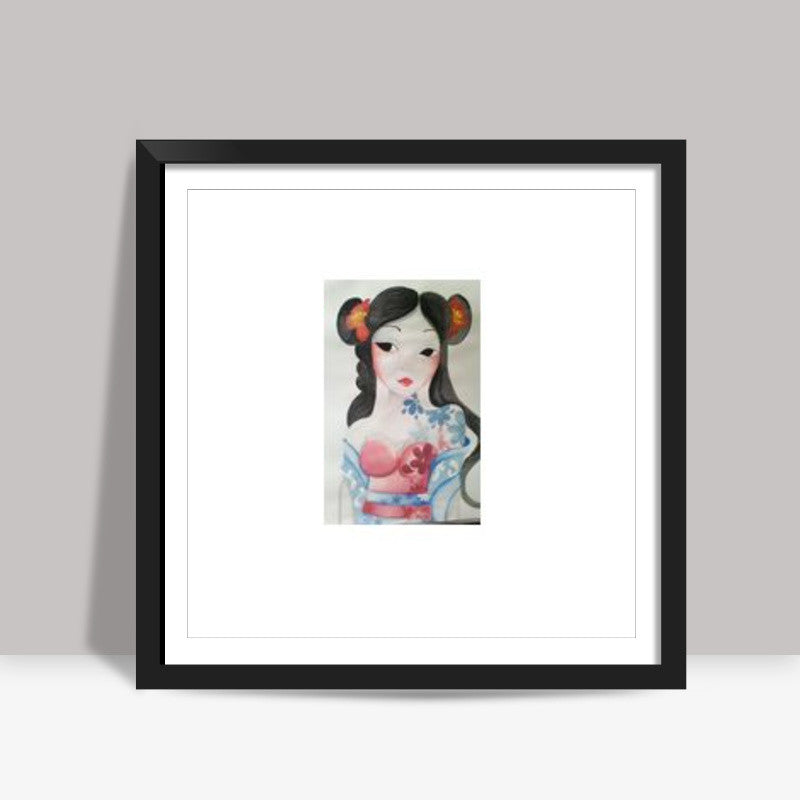 japanese doll Square Art Prints