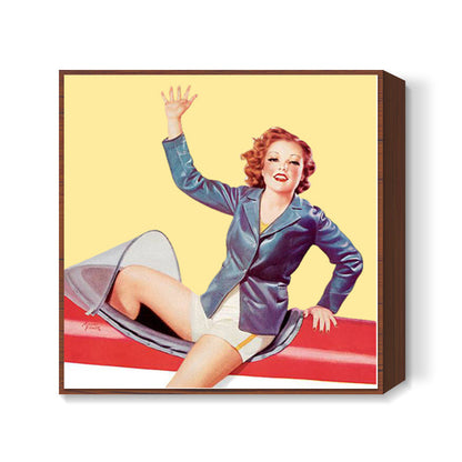 Vintage Pin Up Girl Poster 2 Square Art Prints