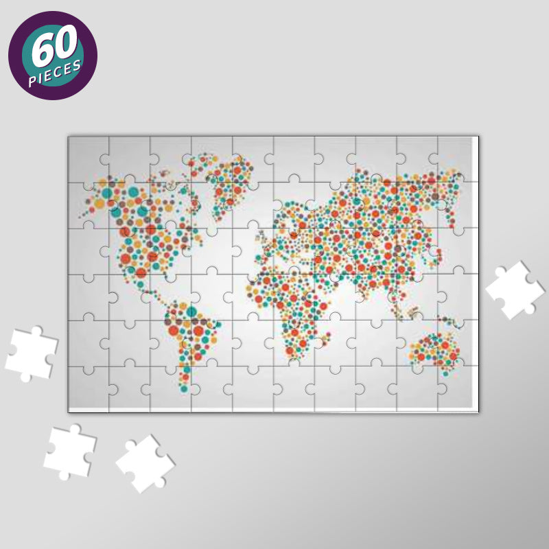 World Map Dots Pattern Jigsaw Puzzles