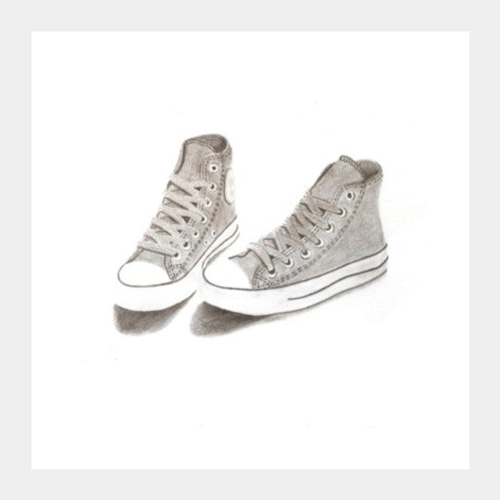 Square Art Prints, Converse Shoes Sketch  Square Art Prints