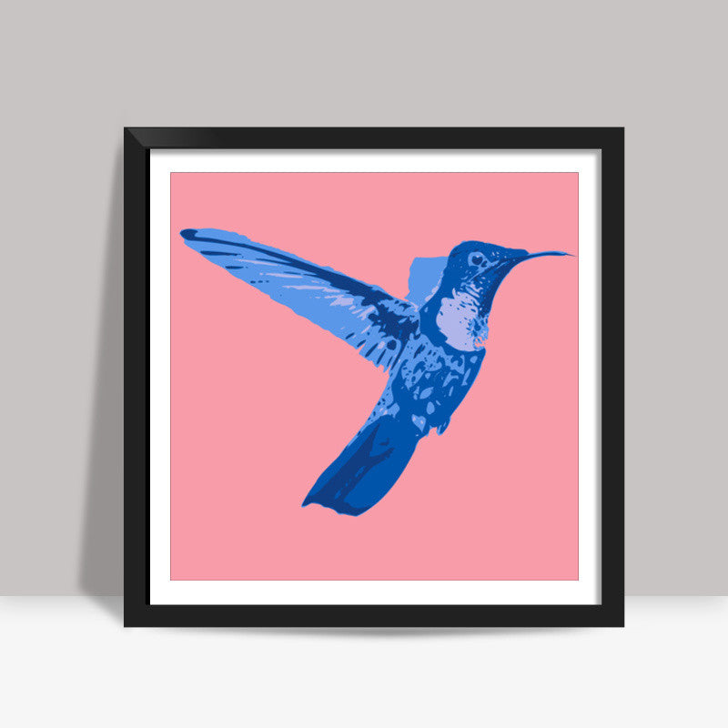 Abstract humming bird blue Square Art