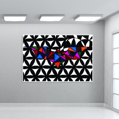 Floral Batman Wall Art | Geometric | Triangle | Abstract
