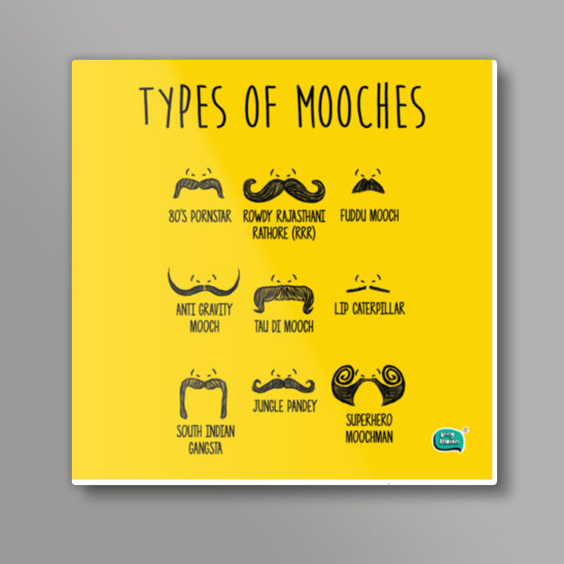 Types of Mooches Yellow Square Art Prints