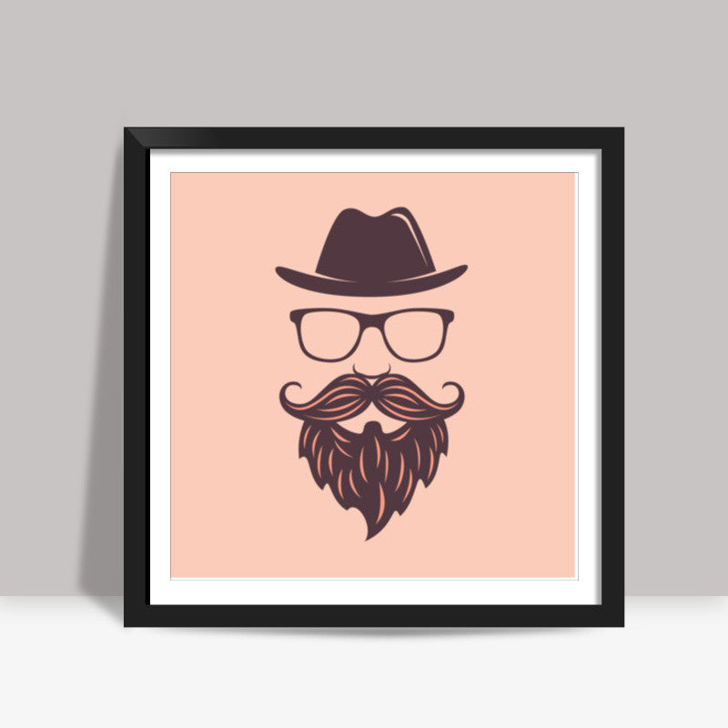 Beard Hipster Square Art Prints