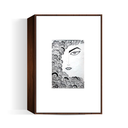 the wave of feeling,black and white,intricate freehand design Wall Art