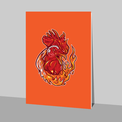 Rooster on fire Stick Ons