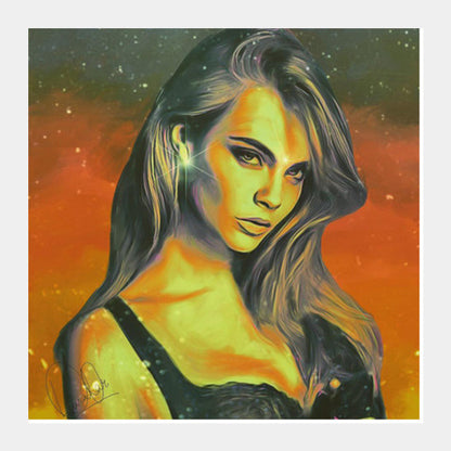 Cara Delevingne Square Art Prints