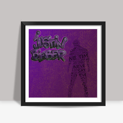 justin bieber typography Square Art Prints