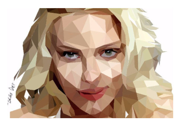 Wall Art, Scarlett Johansson Polygon Wall Artwork